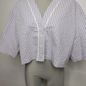 Zara lilac seersucker top size XL